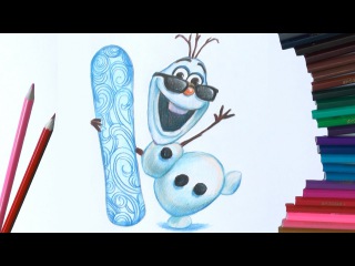 Уроки рисования. Как нарисовать Олафа из мультфильма Холодное Сердце! How to Draw Olaf from Frozen