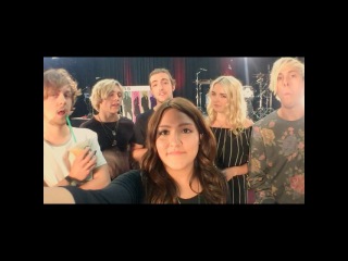 “Hanging out with @officialr5 today! The saying #SometimeLastNight has never been more appropriate! #R5Family”