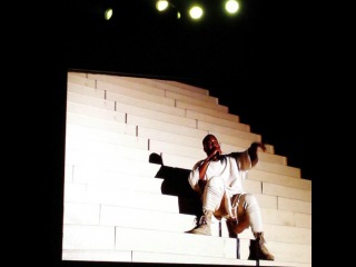 Ya Bish on Instagram: “Great shot of the big screen 💔 #Paranoid #KanyeWest #KidCudi #MrHusdon #808sandheartbreak #HollywoodBowl #Yeezy”