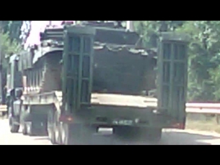 В Крыму перевернулся танк на трассе Симферополь - Алушта - Ялта (Перевальное 10.07.2015)