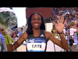 Cassandra Tate wins 400m Hurdles Women's Diamond League Brussels 2016 HD
