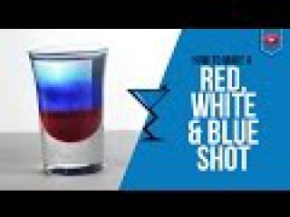 Red, White and Blue Shot - How to make a Red, White and Blue Cocktail Recipe by Drink Lab (Popular)