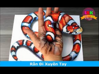 3D Рисунок Змеи На Руке И Бумаге.Невероятно!!!
