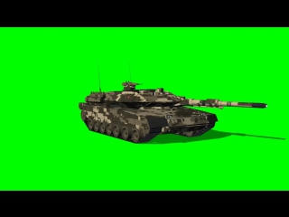 Tank, Krauss-Maffei Leopard 3A2DK - Main Battle Tank (animated) - Chroma Key Effects