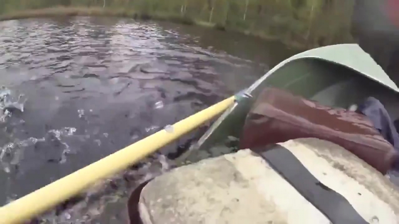 Щука перевернула лодку Курьезы на рыбалке Щука перевернула лодку Курьезы на рыбалке