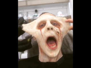 Tom after a long shooting day. CRIMSON PEAK shooting May 2014.