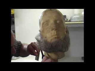 Styling a false lace beard with Makeup-FX.com