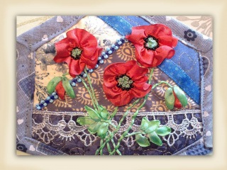 how to make silk ribbon embroidery field poppy flowers