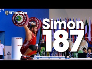 Simon Martirosyan (109.9kg, Armenia, 19y/o) 187kg Snatch 2016 Worlds Weightlifting Championships