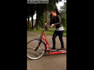 Велосипед с беговой дорожкой и электроприводом / Bicycle for people who like to walk