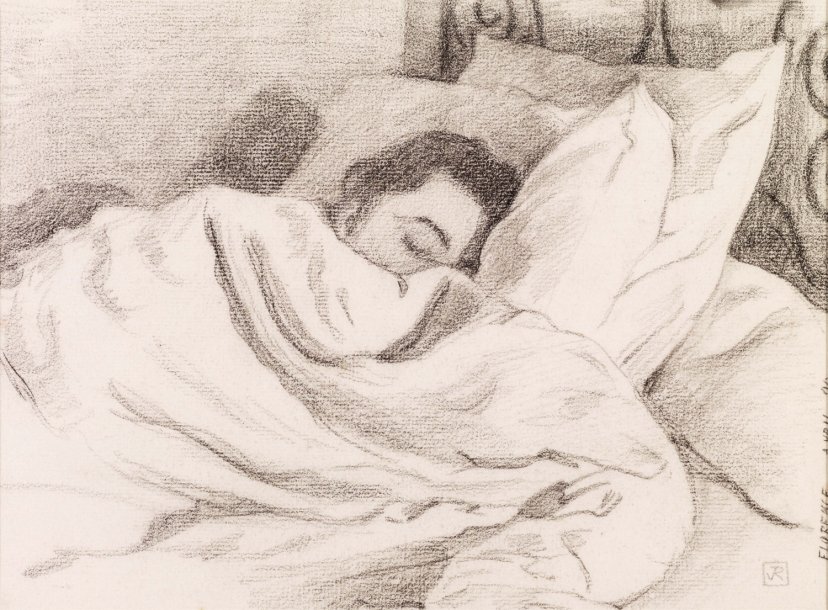 Спящий человек рисунок карандашом