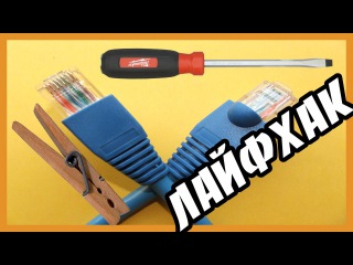 ЛАЙФХАК, как обжать и зачистить витую пару без обжимки