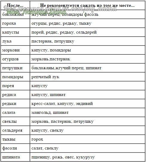 После какой культуры, что не следует сажать на следующий год на том же месте Каждое растение оставляет после себя след, унося из почвы одни вещества и привнося другие. Этот след может сильно не