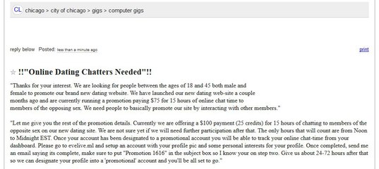 Online dating chatters needed