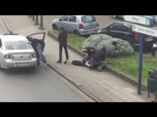 Появилось видео задержания участника брюссельских терактов (08.04.2016)