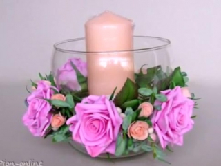 🌸 Мастер-класс - розы из фоамирана, красивый декор подсвечника.