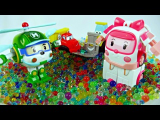 Amber und Hely retten die Autos – Spielen mit Robocar Poli – Lehrreiches Video auf Deutsch