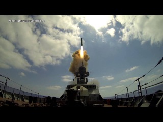 ВИДЕО МИНОБОРОНЫ РФ: Корабли Черноморского флота совершили три пуска ракет по террористам в Сирии