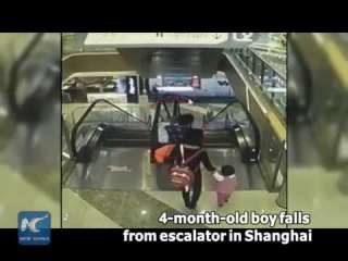 4-month-old boy falls from escalator in Shanghai