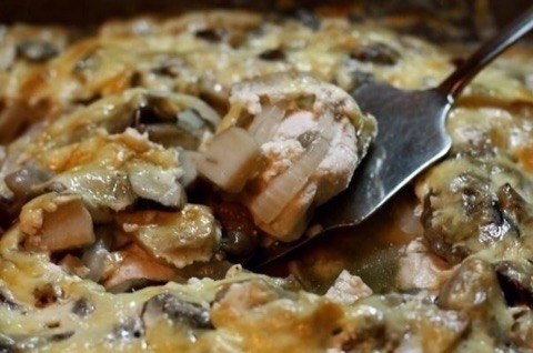 Куриная грудка с грибами 