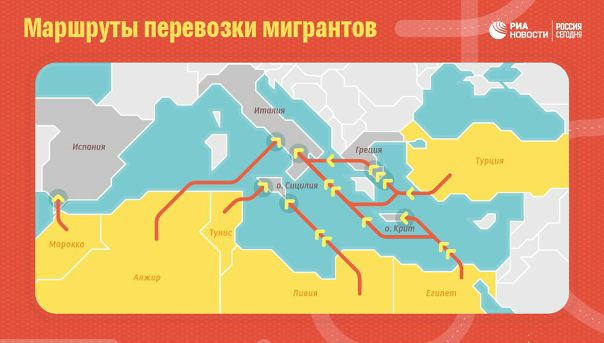 Мигранты в Европе: откуда и куда плывут. Подробнее - в инфографике Ria.ru: 
