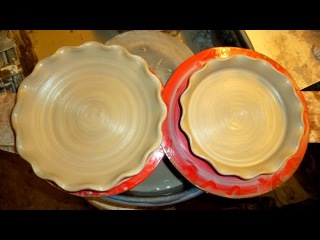 Throwing / Making a Simple Fluted Pottery Pie Plate & Flan Dish on the wheel