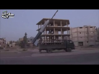 FSA launches hand-made scud missile (Omar) at Iranian operations room in Daraa