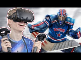 ICE HOCKEY SIMULATOR IN VIRTUAL REALITY! | Goalie Challenge VR (HTC Vive Gameplay)