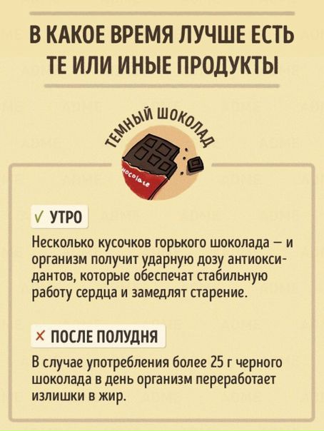 В какое время дня лучше есть те или иные продукты