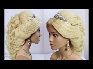 Best wedding prom hairstyles for long hair. Tutorial