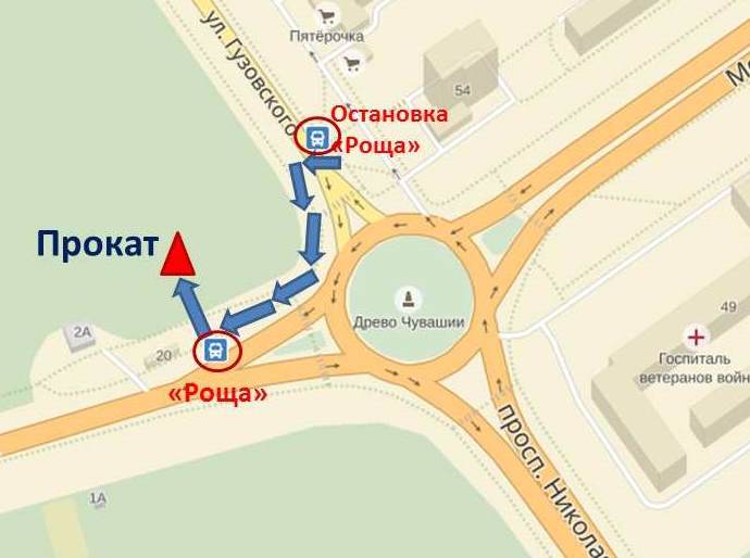 Остановка роща чебоксары карта