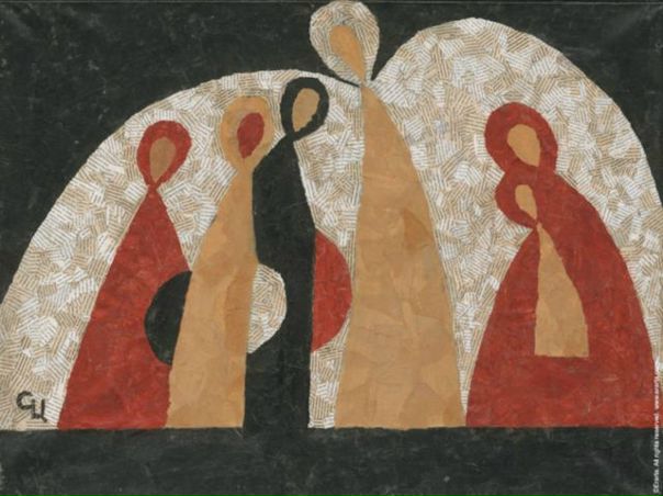 — Делая коллаж, я знаю, какой рисунок буду наносить. Рву крафт, черную бумагу, потом всё это приклеиваю...Самое сложное — понять, когда работа уже готова. 
