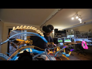 SUTU's The Nawlz vs VR Camera Robot: Tilt Brush Painting with Object Tracking Gimbal in HTC Vive`