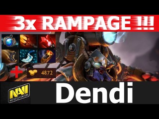 Tinker дота 2 Dendi Navi 3x rampage , русская озвучка !