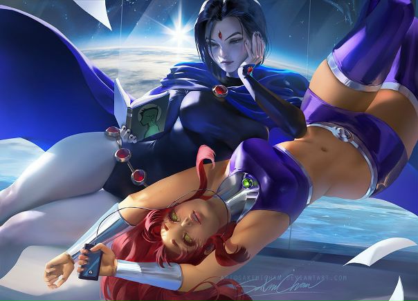 Raven Starfire by #Sakimichan