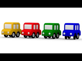 🚗 4 CARROS coloridos! Arco Mágico: VERDE. As cores para crianças.Desenhos animados para crianças