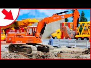 Diggers for children: The Excavator - Construction Trucks Video for Kids