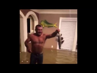 Houston man catches fish inside of home