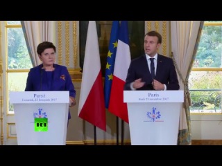Point de presse commun d'Emmanuel Macron et du Premier ministre polonais Beata Szydlo 23.11.2017