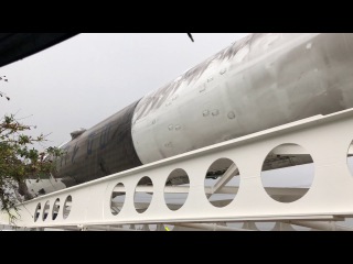 SpaceX booster B1031.2 being transported from Port Canaveral to CCAFS