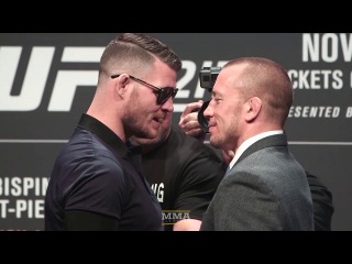 UFC 217: Michael Bisping vs. GSP Staredown - MMA Fighting ufc 217: michael bisping vs. gsp staredown - mma fighting