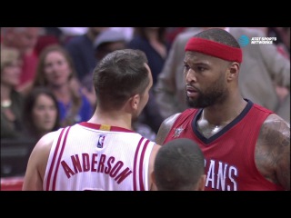 Demarcus Cousins Throwing Elbows |Rockets vs Pelicans| March 24, 2017