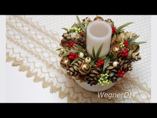 DIY 2018 Christmas decor with cones / новогодний декор без оазиса