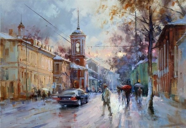 Московские улочки художника Алексея Шалаева.