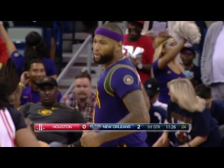 DeMarcus Cousins First Basket as a Pelican | Rockets vs Pelicans | Feb 23, 2017 | 2016-17 NBA Season