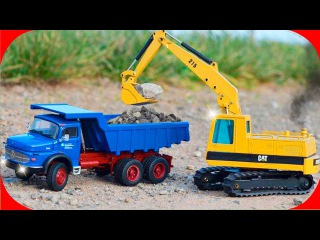 The Yellow Excavator Cartoon for kids | Construction Trucks Video | Diggers Cartoons for children