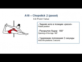 A18 - CHOPSTICK 2 (PASSÉ) - (0.6) - CODE OF POINTS (POSA-Pole Sports & World Arts Federation)