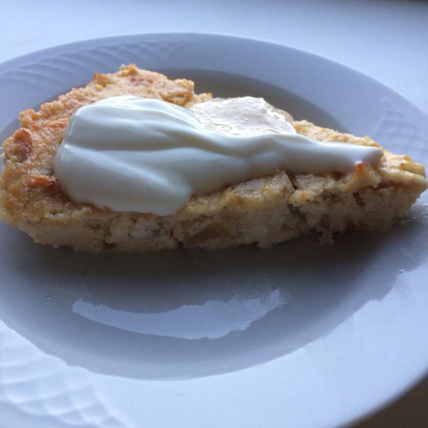 нежная творожная запеканка с яблоком и грушей 