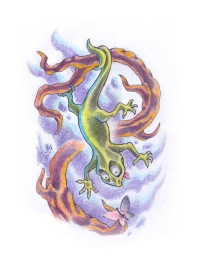 Огненная саламандра рисунок