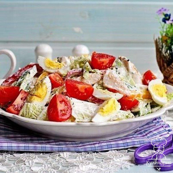 Диетический куриный салатик Этот вкусный, сытный и полезный салатик